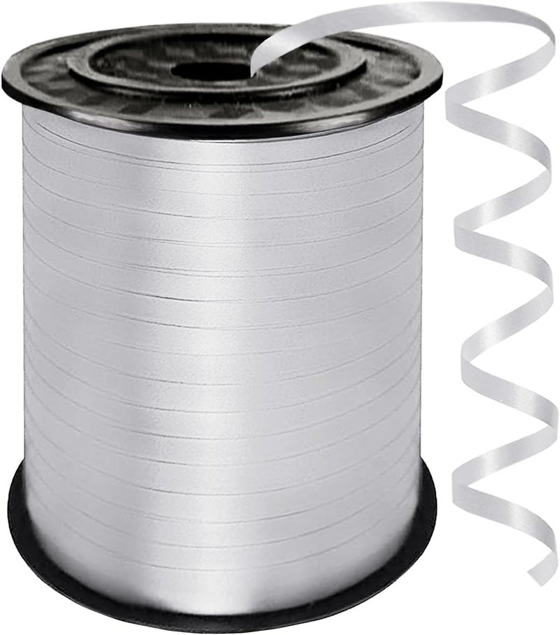 YCDMLJC Silver Curling Ribbon,500 Yards Ribbons for Crafts,1/5 Inch Ribbon,Balloon String, Party Decoration,Ribbons for Florist Flower Bows for Graduation Supplies - Image 1